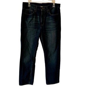 Faded Glory Mens Straight Fit Dark Wash Denim Jeans 33 x 30